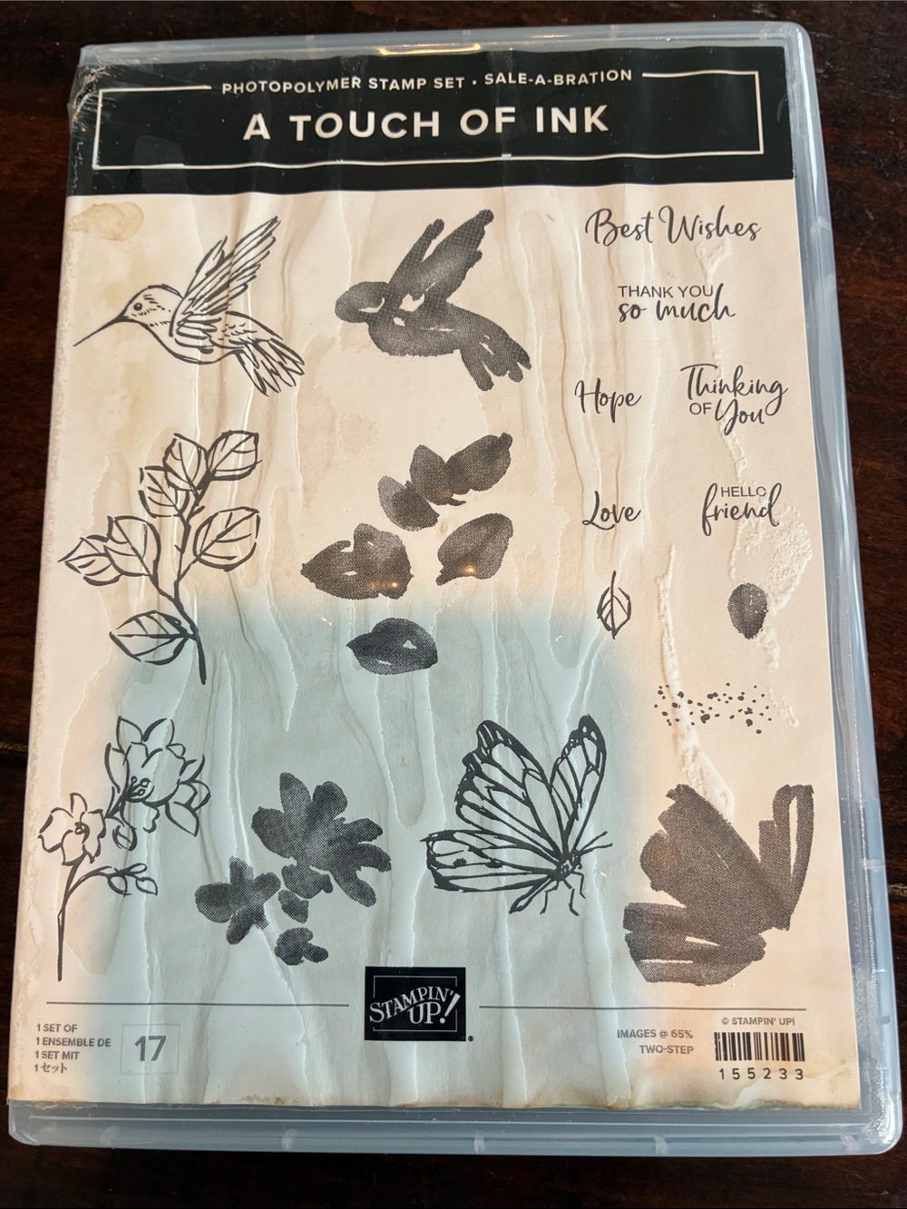 Stampin' Up! A Touch of Ink Photopolymer Stamp Set - Black Accents on Cream